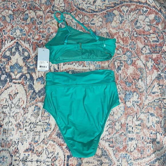 Antonio Melani Ring One Shoulder Bikini Top, High Waisted Bottoms SZ XS NWT/NWOT - Picture 2 of 3